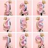 32 Inch Rainbow Number Foil Balloon Mini Digital Number Balloon Metallic Foil Balloon for Birthday Wedding Party Decoration Background Decor