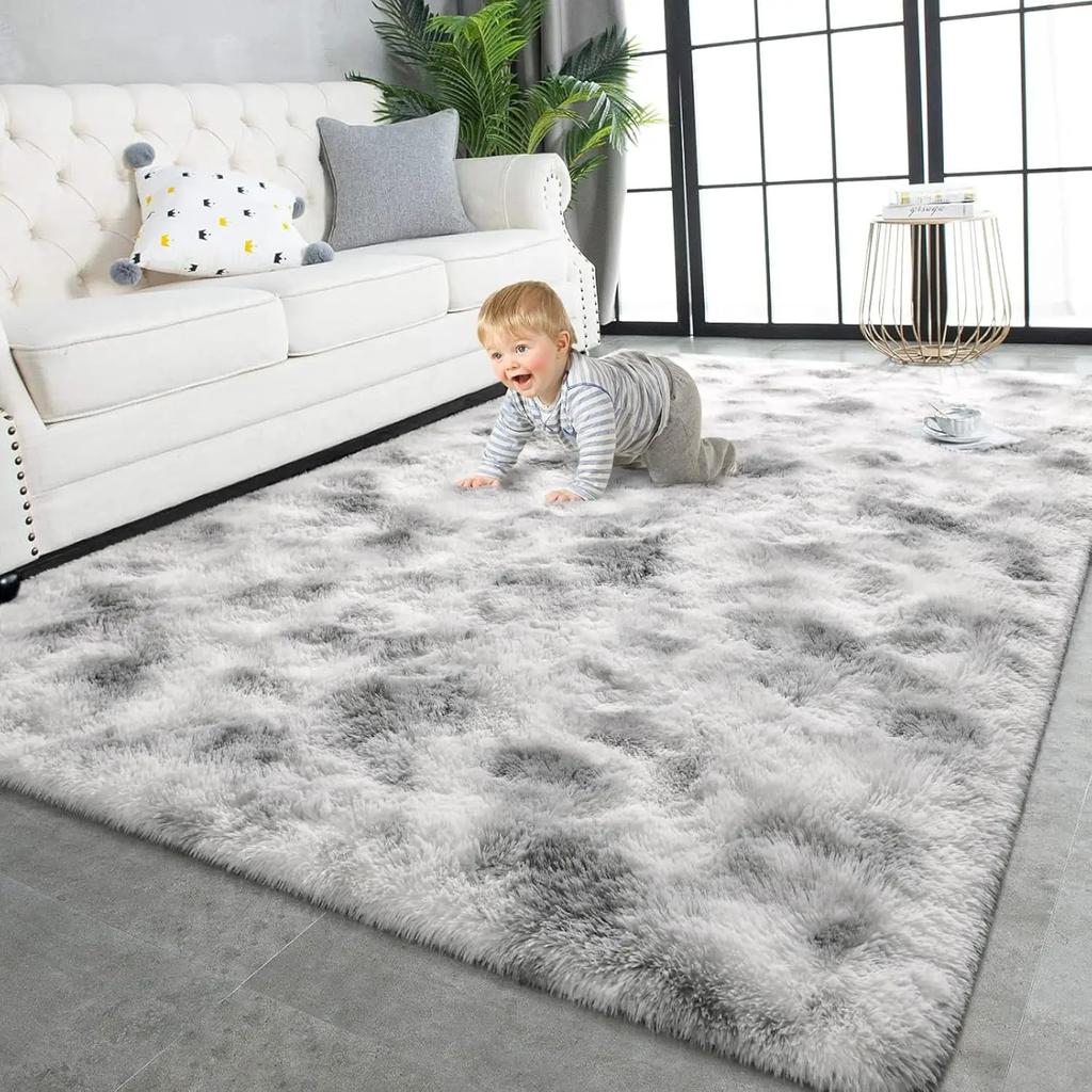 Solid-Color Plush Carpet, Soft And Fluffy For Living Room And Bedroom, Baby Room Floor Mat, Home Decoration