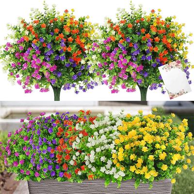 2Pcs Artificial Flowers Long-lasting Vibrant Realistic Faux Plants for Home Garden Outdoor Decoration