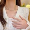 Elegant Pearl and Crystal Necklace - Delicate Woven Design