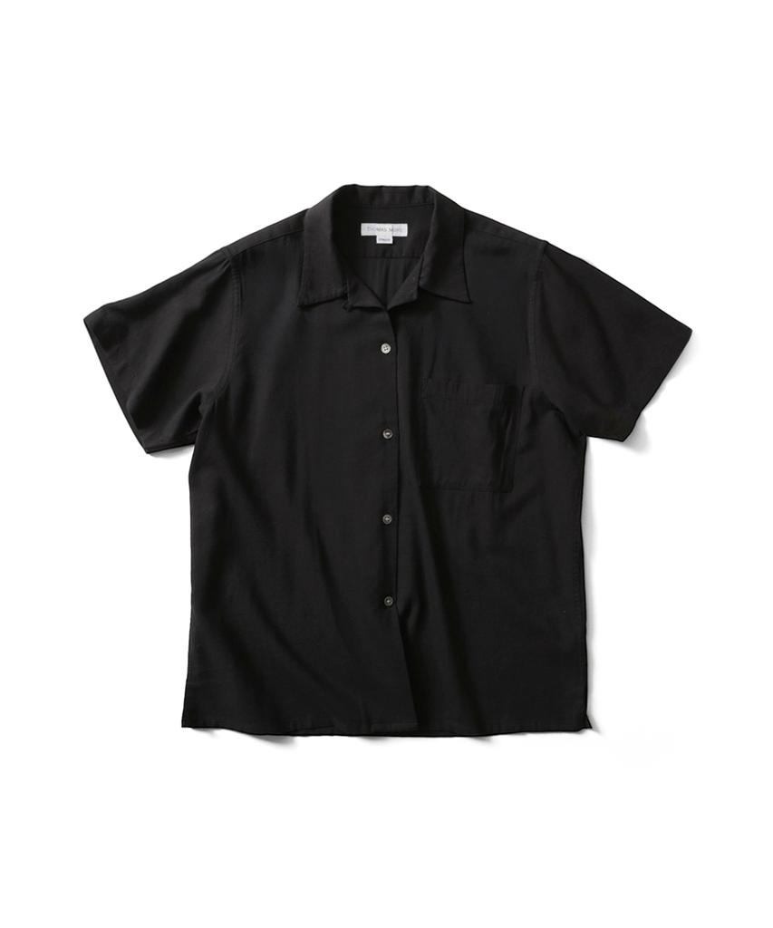 THOMASMORE Silky Short Sleeve Shirt - Black