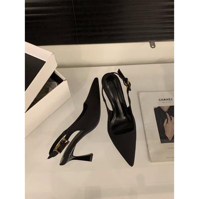 Niche High Heels Bag Head Sandals Fairy Shoes New Spring and Summer Temperament Socialite Black Single Shoes