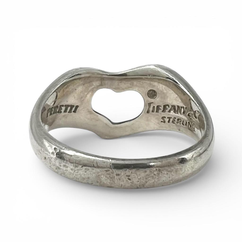 TIFFANY&Co. Elsa Peretti Ring Silver Women Open heart used
