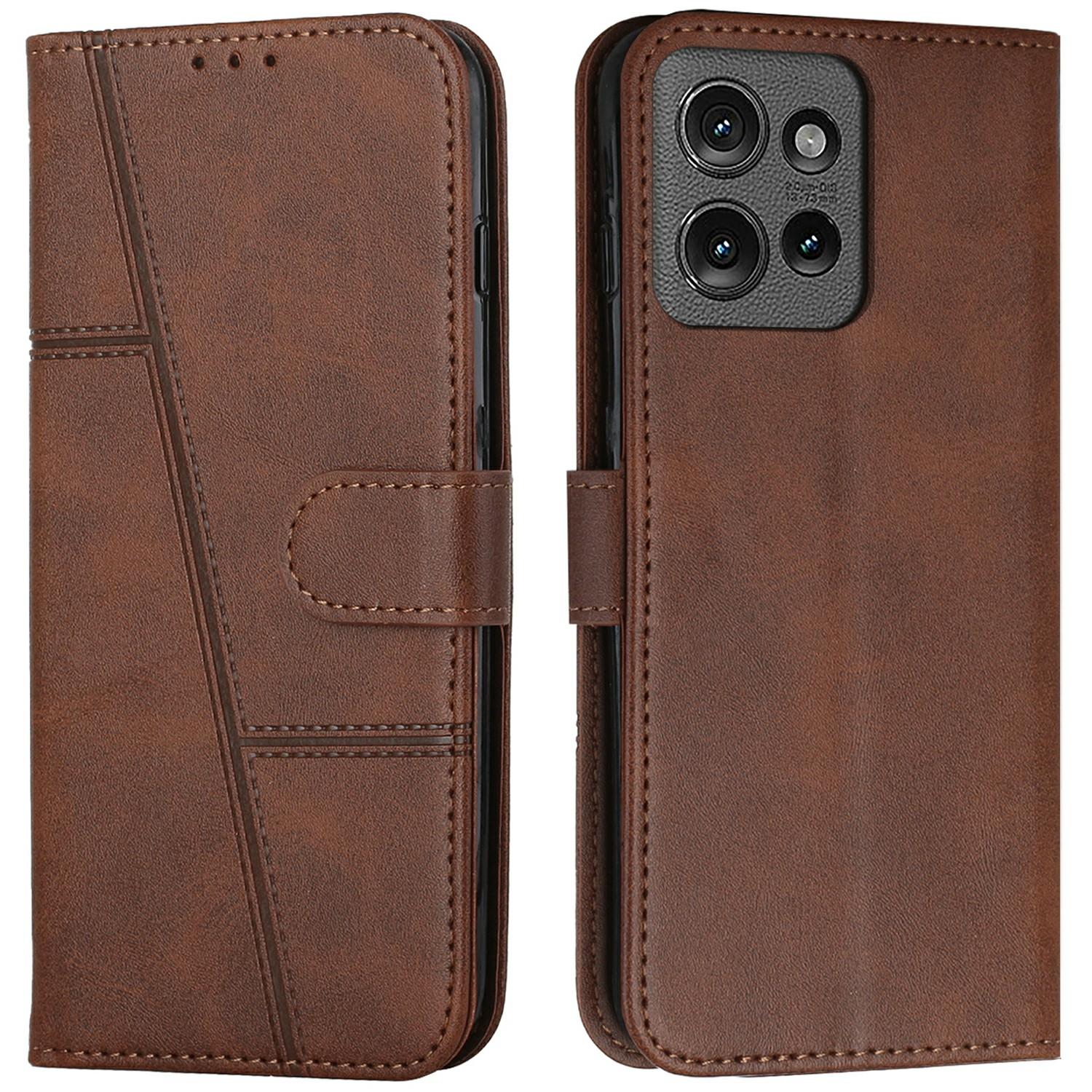 

For Motorola Moto G Power (2025)/G Play (2025) 4G Case Stand Flip Protective Leather Phone Cover Brown