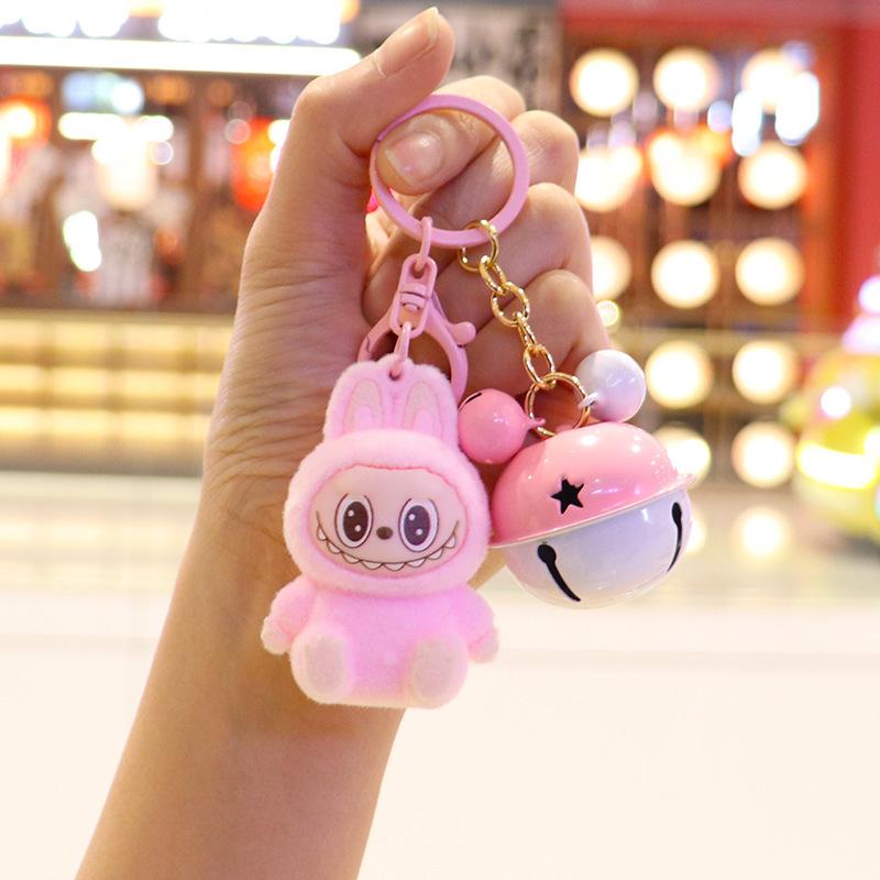 Flocking Cute Keychain Cartoon Doll Schoolbag Student Pendant Gift Pendant