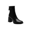 Vintage Square Toe Women Ankle Boots Fashion Back Zippers Short Booties Autumn Winter Laides Concise  Booties