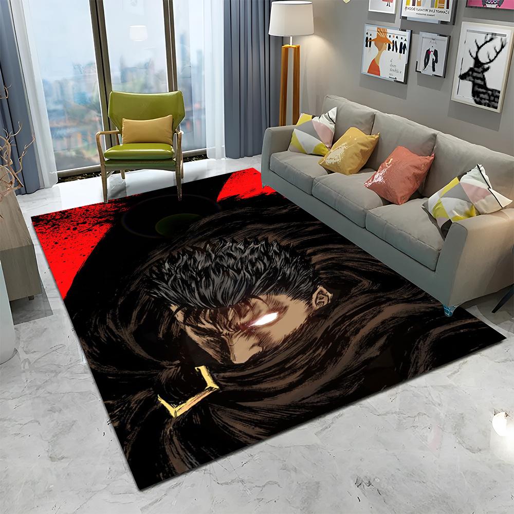 3D Calssic Berserk Anime Cartoon Carpet Rug for Home Living Room Bedroom Sofa Doormat Decor,kid play Area Rug Non-slip Floor Mat