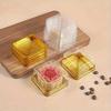 50Pcs Square Cake Boxes With Transparent Lids, PP Material, Handmade, Outdoor Safe, Suitable For Moon Cakes, Chocolates, Cookies Baking Essentials