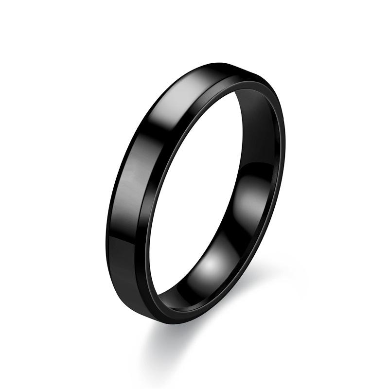 Temperament Versatile Plain Ring Bevel Angle, Titanium Steel Ring Women's Trendy Couple Ring Hand Accessories