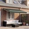 Awning Replacement Fabric Dark Green 381 x 345 cm Polyester