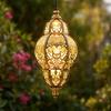 Solar Hanging Lights, Moroccan Style Waterproof Outdoor Lanterns, Solar Powered Garden Lighting for Yard Patio Decor