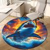 1pc Great White Shark Sunset Round Carpet, Perfect for Decorating Chairs, Living Rooms, Or Bedrooms, for Living Room.115