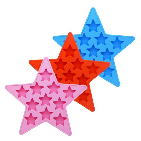 Star-Shaped Silicone Ice Cube Tray Food-Grade Flexible Mold for Ice Candy Chocolate Easy-Release Dishwasher Safe Creative Baking Tool