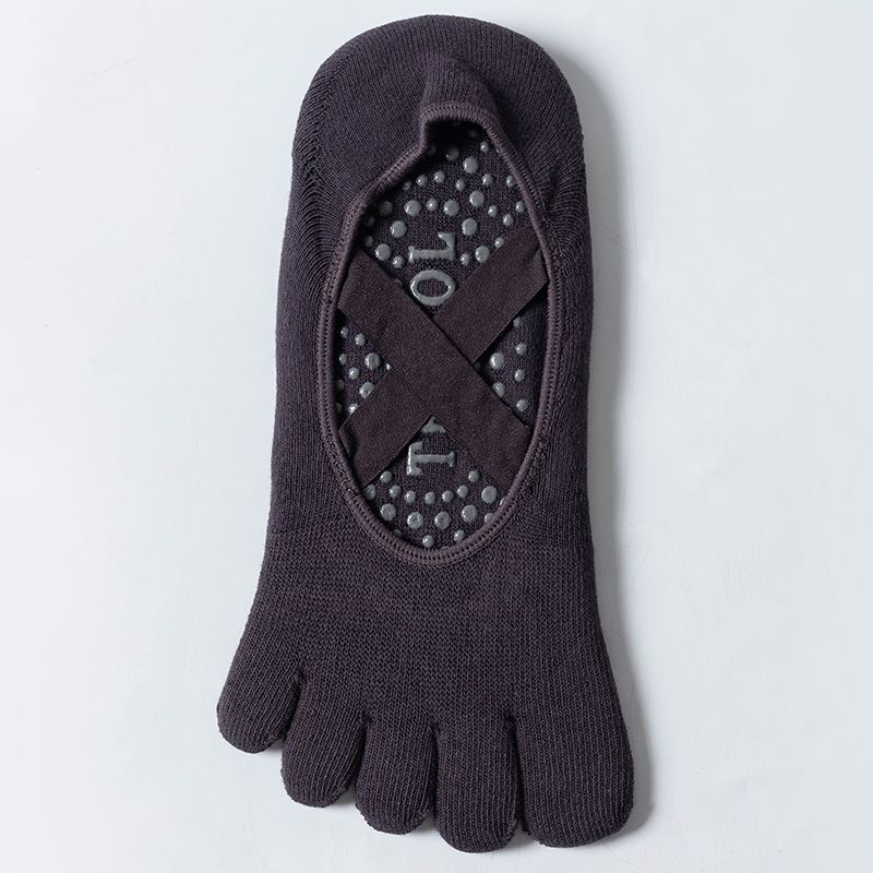 

Летние носки для йоги с открытой пяткой и пальцами, профессиональные, для пилатеса, балета, танцев, колготки, нескользящие, низкие, с пятью пальцами, хлопковые, дезодорирующие