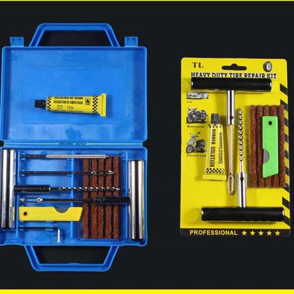 Quick Fix Car & Electric Tire Repair Kit: Metal Tools & Rubber Strips