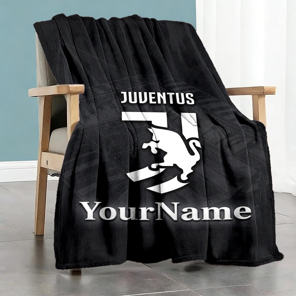 Juventus Personalized Name Blanket Gift Personalized Blanket Soft Warm Cozy Throw For Picnics Couch Livingroom Home Decor All-Season Use
