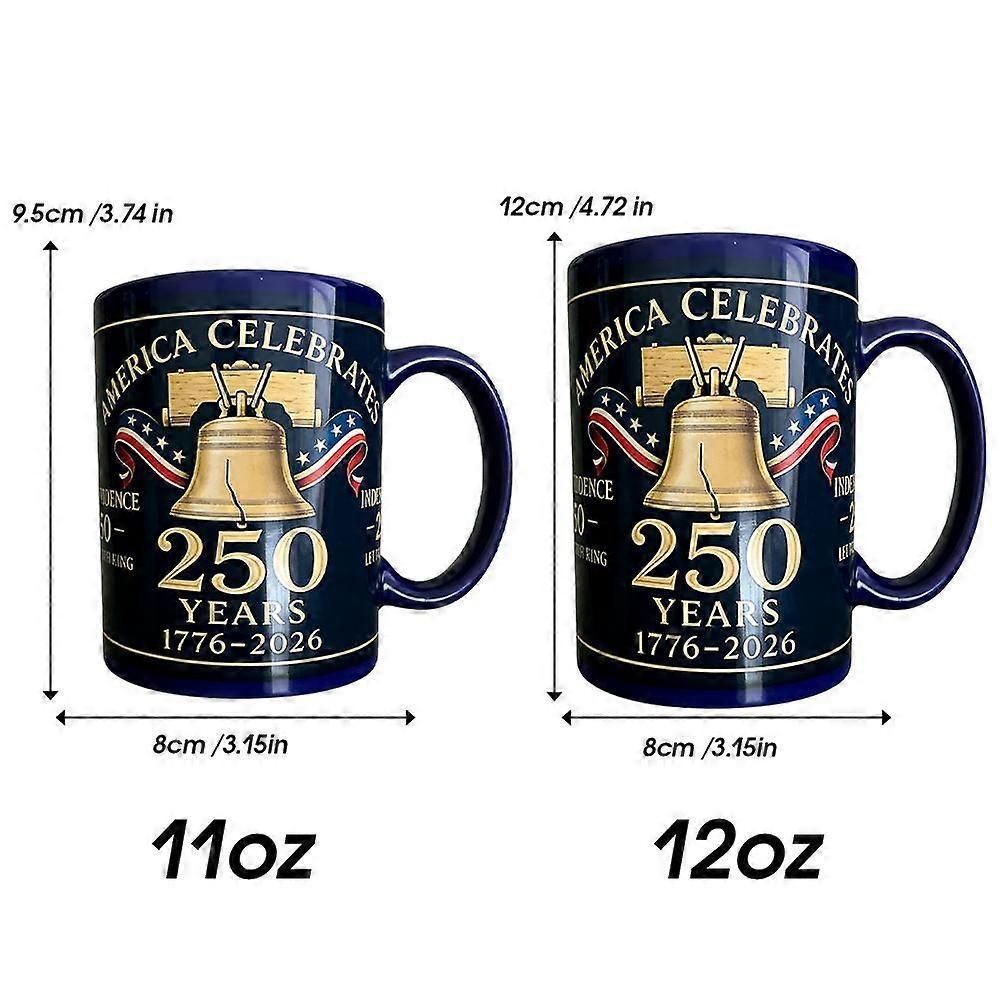 USA 250th Anniversary Mug,250th Anniversary of America Coffee Mug,Novelty Cup Gifts for Men, Women, American Flag 1776-2026 Patriotic Keepsake, G