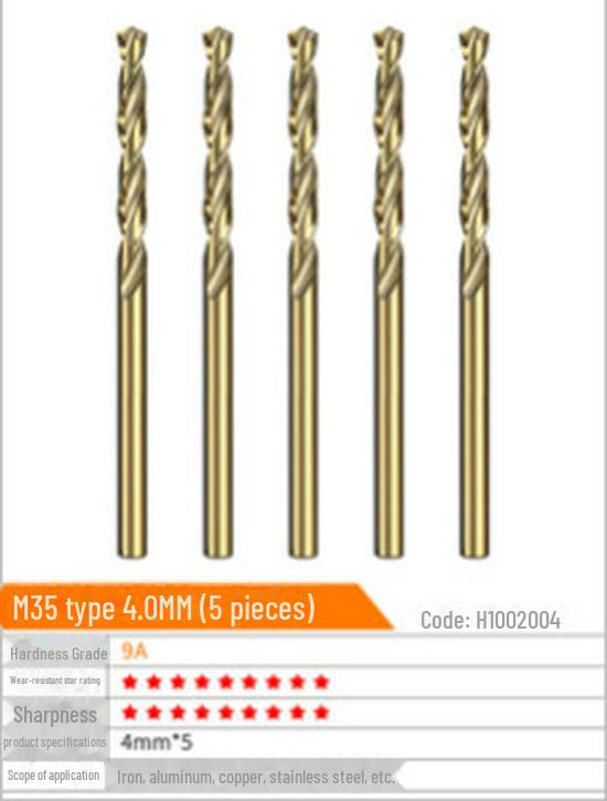 Huhao Cobalt Alloy Twist Drill Bit Set for Electric Hammer and Stainless Steel.