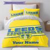 Leeds Crest Custom Name Pattern Bedding Quilt Set Quilt Cover Pillowcase Home Birthday Gift(1 * duvet cover + 2 * pillowcase, without core)