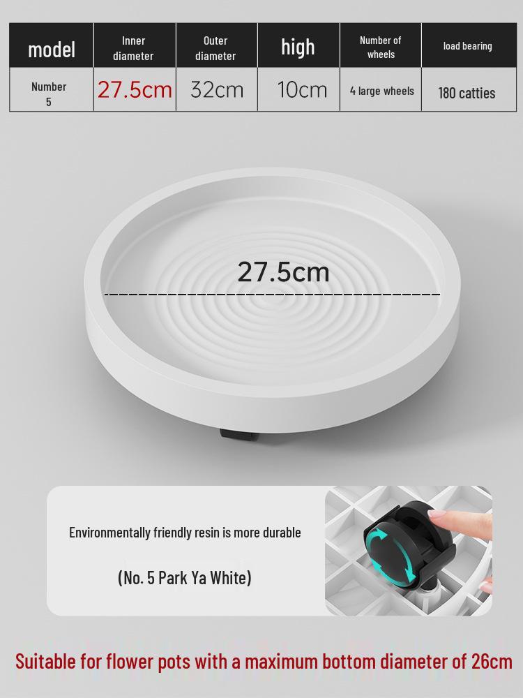 Mobile Flower Pot Tray with Universal Wheels – Green Plastic Plant Base