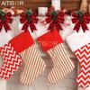 6pcs Christmas Ribbons Buffalo Plaid Bows with Plastic Pine Cone for Christmas Tree Mantle Fireplace Wreath DIY Crafts Decoration Party Decor Gift