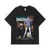 275 GSM Washed T-shirts 100% Cotton Dandadan V1 Momo Okarun Print Unisex Heavy Cotton T Shirt