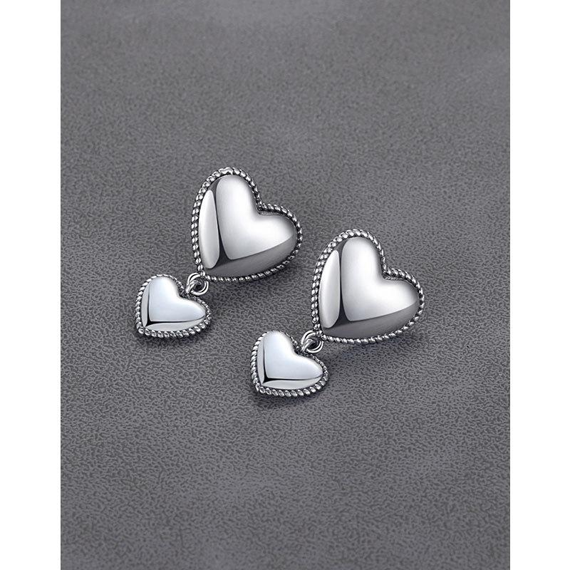 Love Stud Earrings Female Punk Retro Trend Light Luxury Niche Ins Style Design Ear Hanging