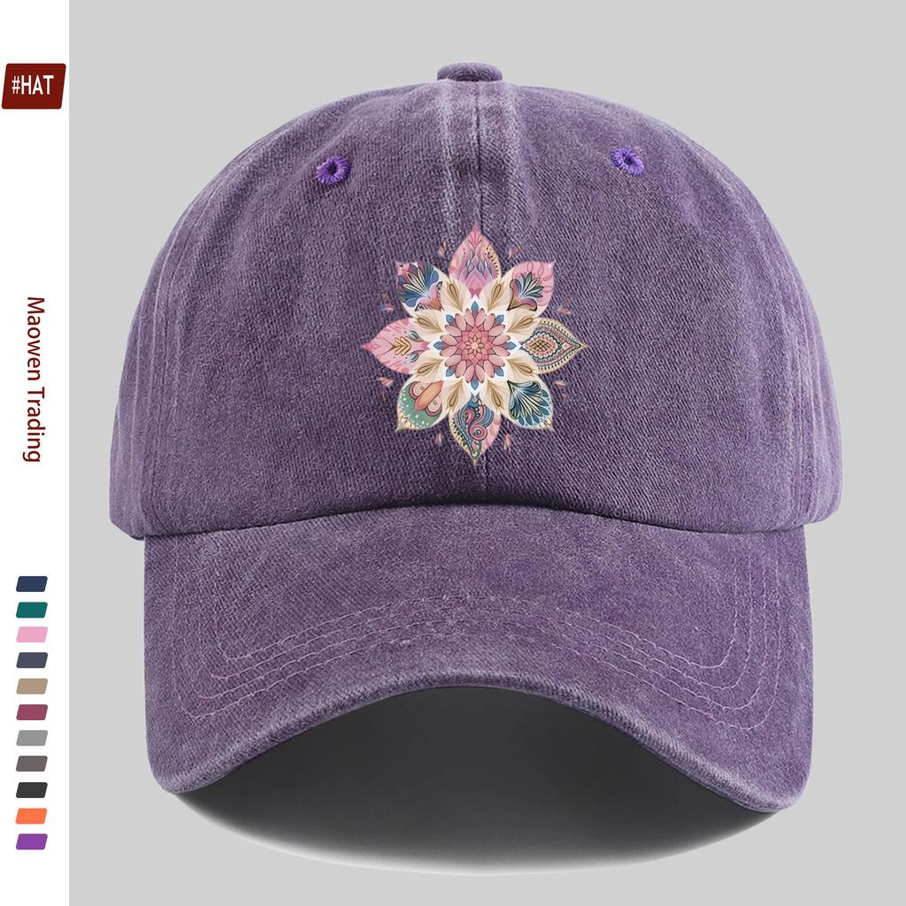 Pc Pcs for Men Womens Vintage Mandala Floral Trucker Cap Adjustable Snapback Baseball Hat with ShortSleeve Mandala Print