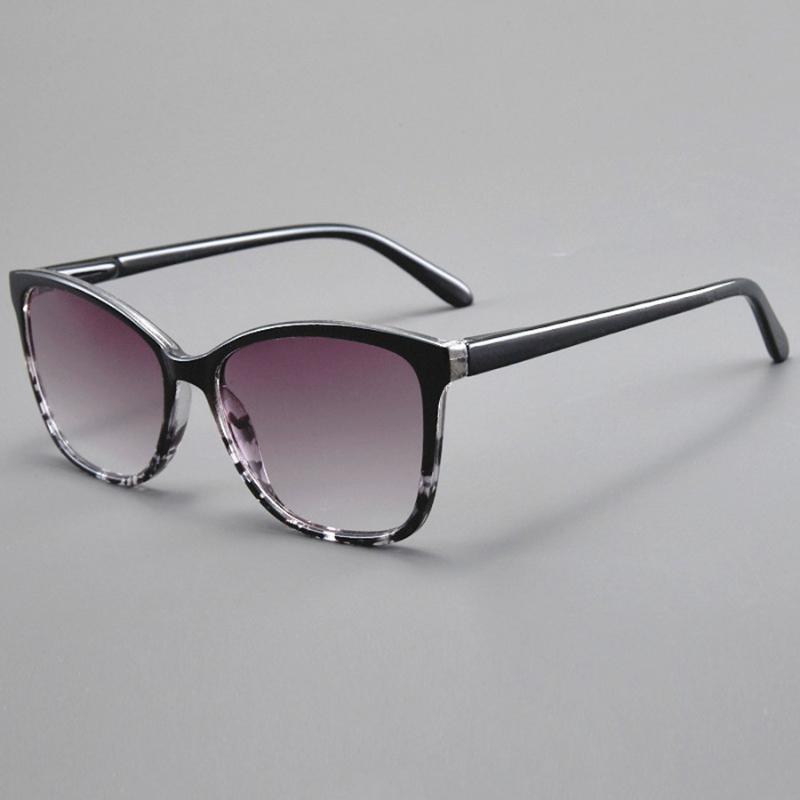 Trendy Gray Lens Presbyopia Eyeglasses Men Women Fashion Reading Sunglasses Large Frame Far-sighted Eyewear 0 To +4.0