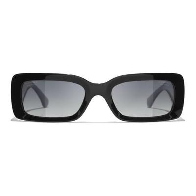 Chanel Occhiali da Sole Rettangolari 24K Con Aste Lettere Occhiali da Sole Unisex Nero CH5534A-C622S8