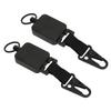 2 PCS Easy Pull Buckle Keychain Olecranon Buckle Stretchable Quick Release Buckle Key Ring for Bag Pants Black