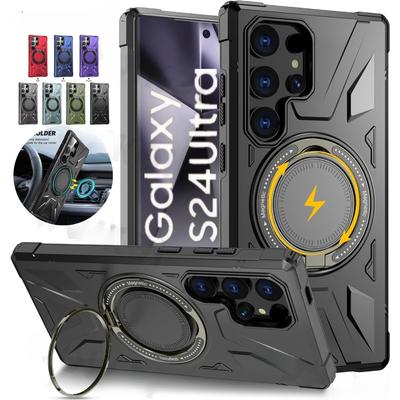 Armor Magsafe Case for Samsung Galaxy S24 Ultra S23 Plus S23 FE A15 A54 A14 Stand Ring Magnetic Ring Holder Protection Stands Kickstand Cove