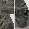 Herren Cargohose Elastischer Bund Verstellbarer Kordelzug Lässige Overalls mit mehreren Taschen Einfarbig Regular Fit Hose