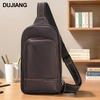 New Genuine Leather Chest Bag, Crazy Horse Leather, High-end Men's Crossbody Bag, Leather Bag, Retro Classic Style Bag