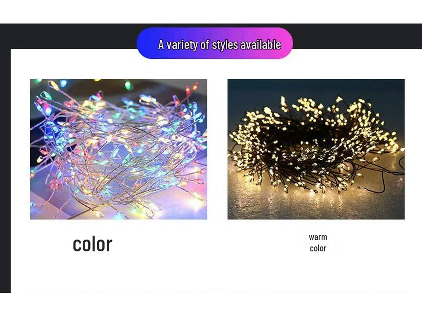 Knallkörper LED Kupfer Lichterkette für Weihnachten und Feiertags-InnenDekoration