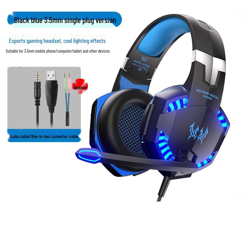 Inzhuo G2000 Over-Ear Gaming-Headset mit Mikrofon, Schwerer Bass für Laptop/Desktop-Musik