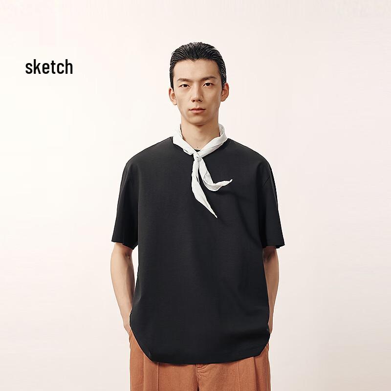 Sketch Men s 2026 Spring Crew Neck Long Half-Sleeve T-Shirt L