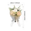 Wedding Bridal Bouquet Ribbon Bridesmaid Bouquet Fake Silk Rose Decor for Ceremony Anniversary Farmhouse Wedding Festival Church