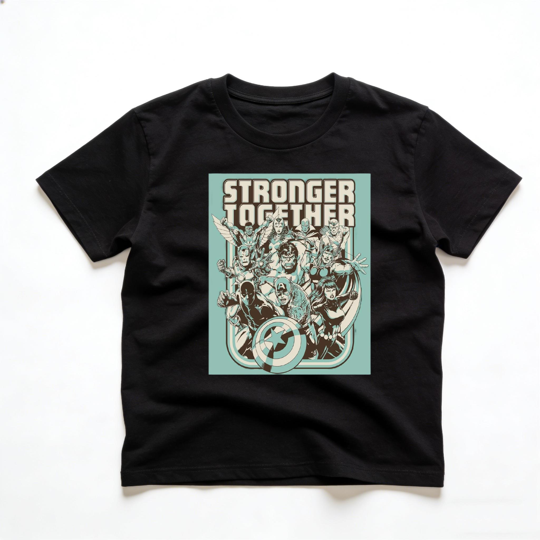 

Marvel Unity Is Strength Avengers Retro Gathering Adult and Kids Personality Cotton Cute StreetStyle TShirt S