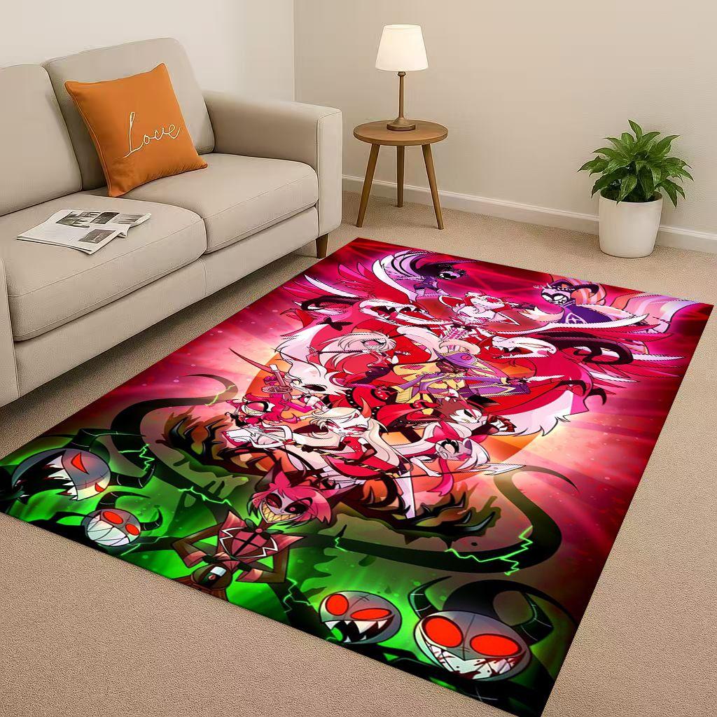 Cartoon H-Hazbin Hotel Angel Dust Alastor Living Room Non-Slip Area Rug Soft Carpet for Bedroom Sofa , Easy Clean Home Doormat