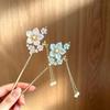 Gradient Flower Tassel Hairpin - Elegant Hanfu Updo Ornament for Women