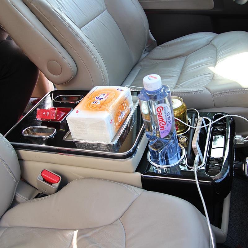 Universal Armrest Storage Box for Buick GL8 Models - No Punch Installation