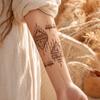 Henna Tattoo Stickers, Red Brown Waterproof Lace Temporary Tattoos, Indian Mehndi Body Art for Women Girls, Festival Makeup