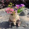 Rocking chair smiling face flowerpot cute face potted plant courtyard outdoor garden decoration resin crafts
