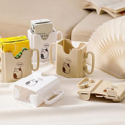 Portable With Handles Milk Cup Holder No Squeeze Adjustable Juice Bag Plastic Safe Food Pouch Holder