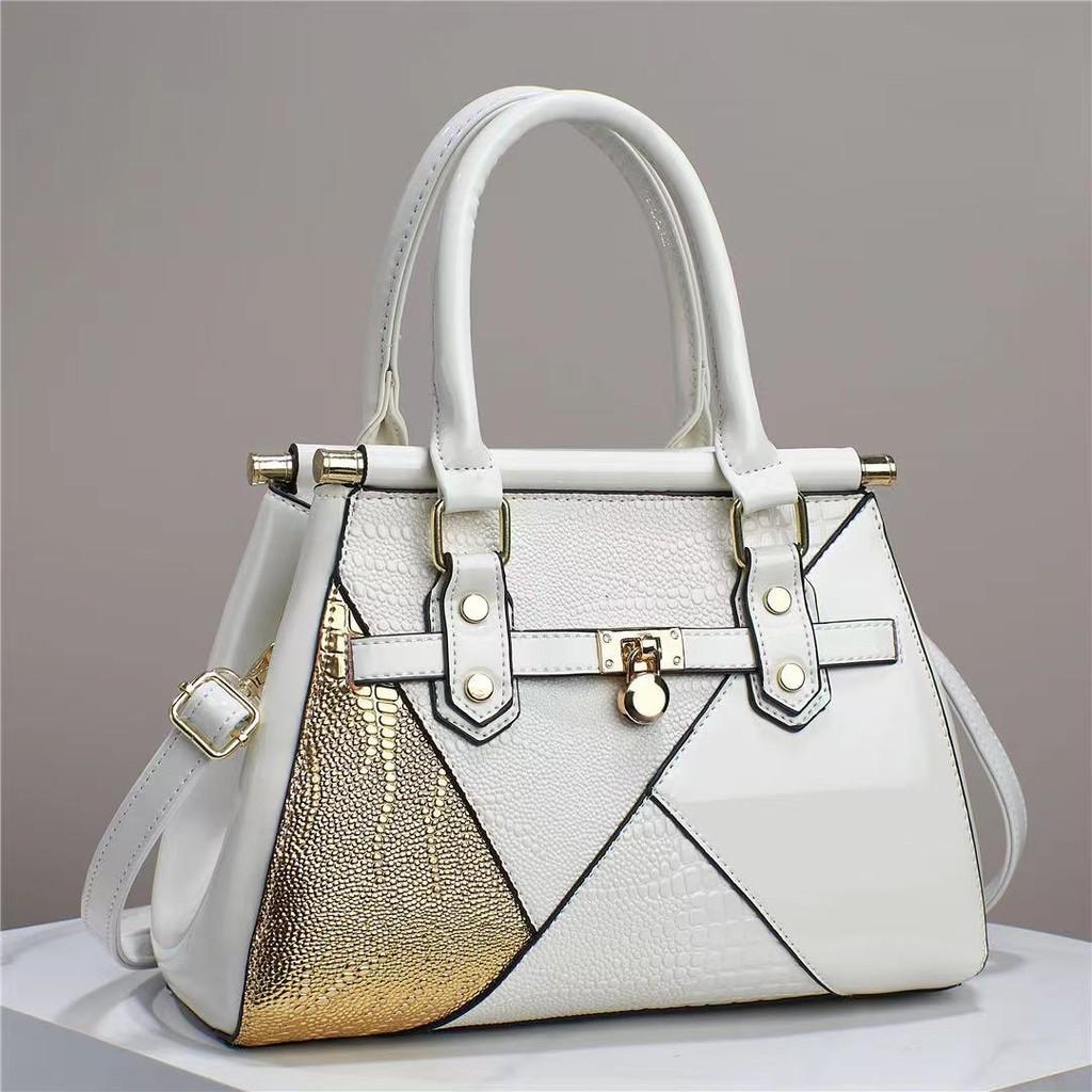 Stylish New Trendy Color Block Large Capacity Pu Bucket Bag For Everyday Use