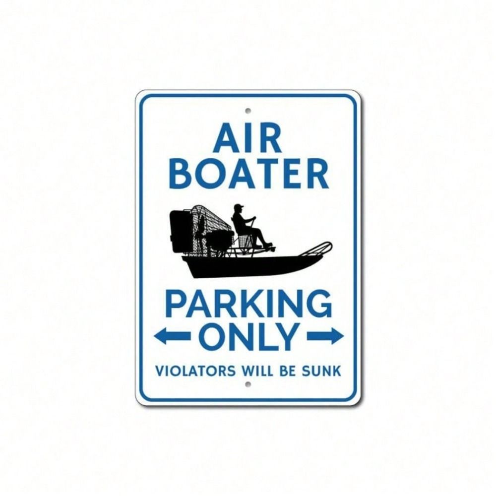 

Metal Poster Wall Art Boat Aluminium Decor Parking Garage