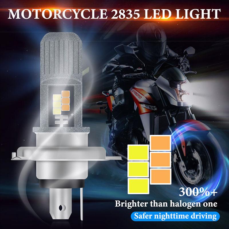 1pcs P15d Led Motorcycle Headlights H4 Bulb Ba20d Led Headlamp Moto Driving Lights High Low Beams Amber Fog Lamp 6000k White Led