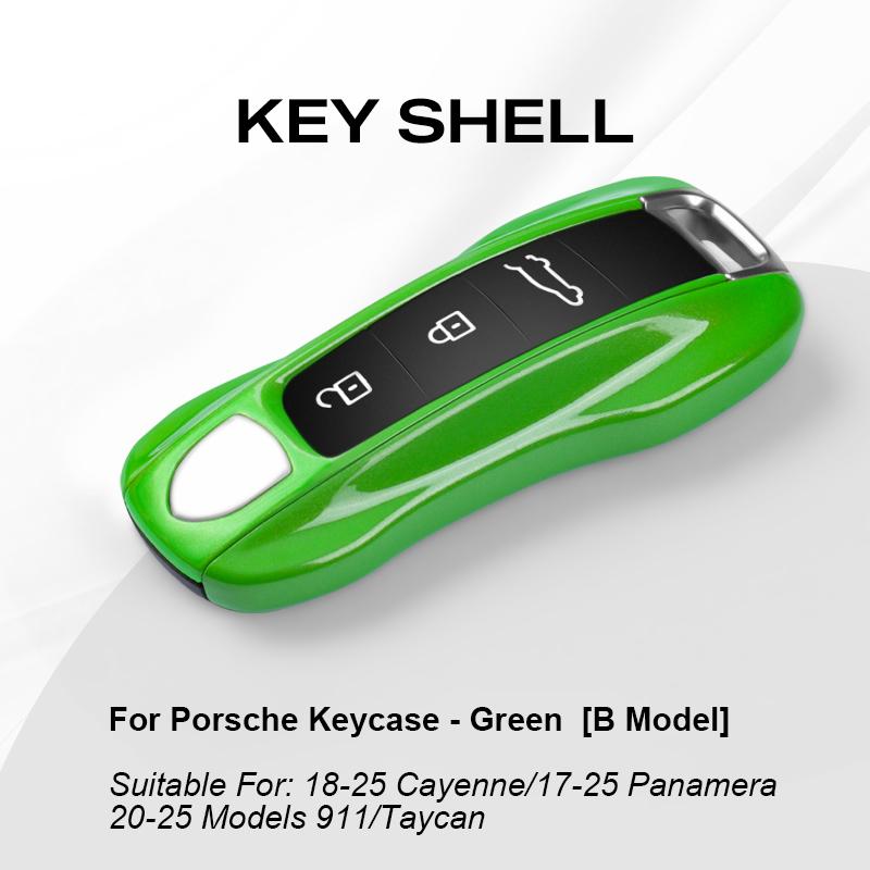 For Porsche Cayenne 2011- Panamera 911 Taycan Macan 14-24 718 Cayman Boxster Abs Solid Color Car Key Case Cover Accessories