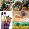 10pcs/set Purple DIY Art Supplies Watercolor Pen Nylon Hair Paintbrush Oil Painting Brush